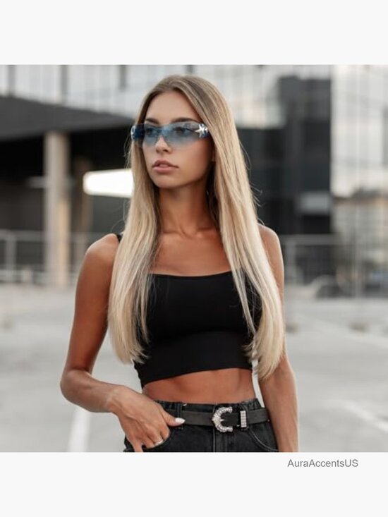 3 Pairs Y2K Star Shield Wrap Around Sunglasses Oversized Unisex UV400 main image 5